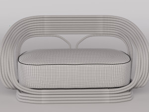 rattan sofa summer interior 3D Модель