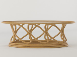 rattan coffee table summer interior 3D 模型