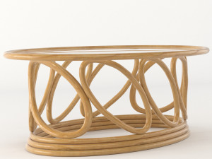 rattan coffee table summer interior 3D 模型