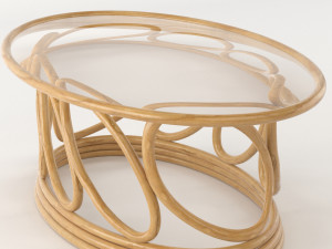rattan coffee table summer interior 3D 模型