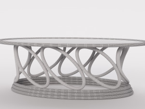 rattan coffee table summer interior 3D 模型