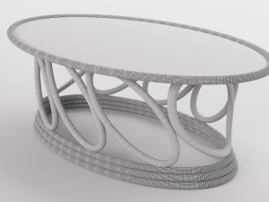 rattan coffee table summer interior 3D 模型