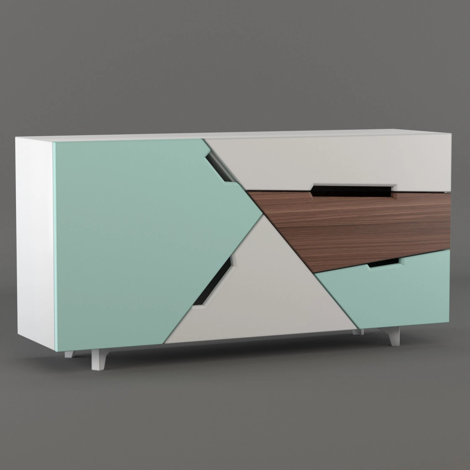 tangram sideboard 3D Model .c4d .max .obj .3ds .fbx .stl .blend 