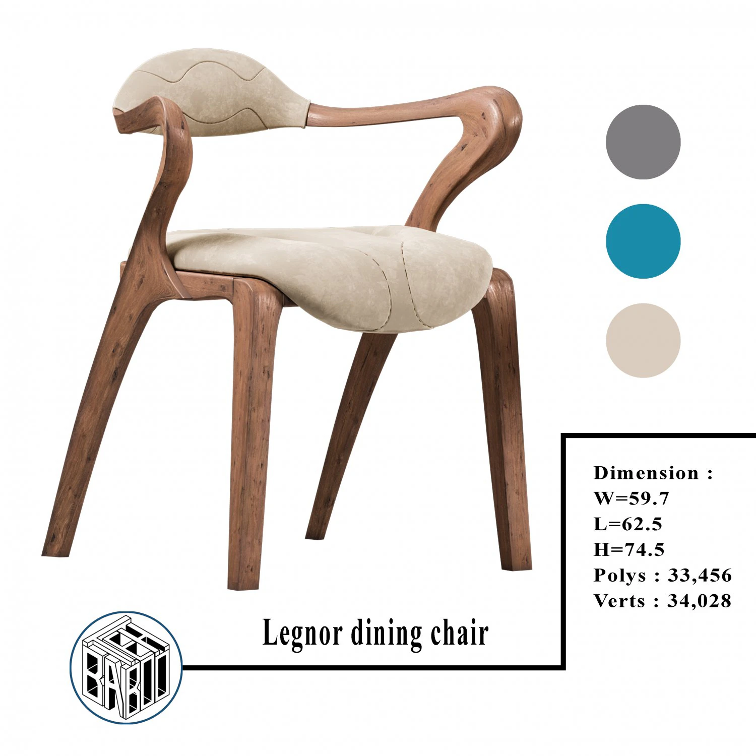 legnor dining chair 3D Model .c4d .max .obj .3ds .fbx .stl .blend 