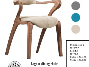 sedia da pranzo in legno o Modello 3D