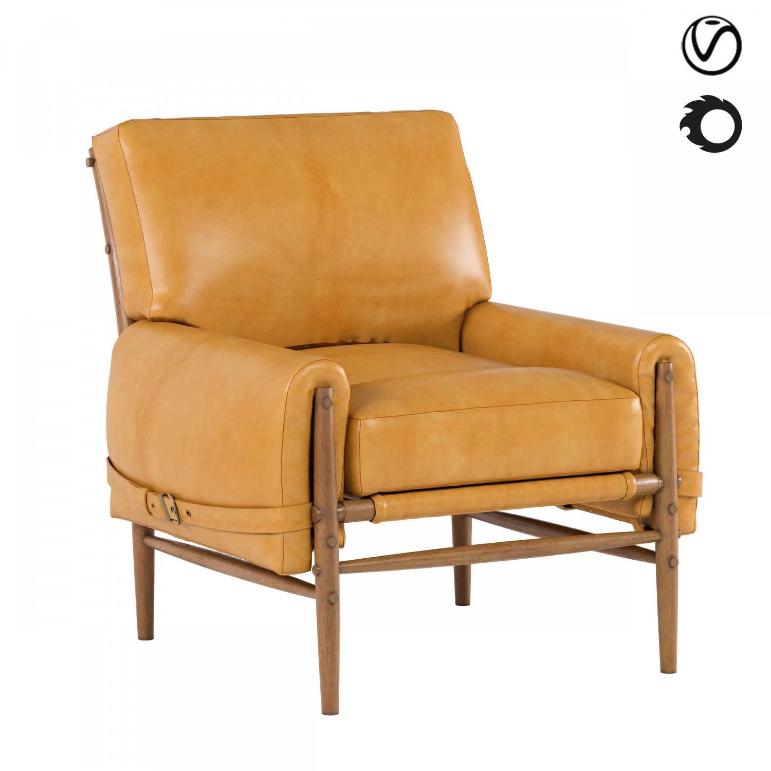 rhys leather chair 3D Model .c4d .max .obj .3ds .fbx .stl .blend