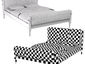 rhys leather bed Modello 3D