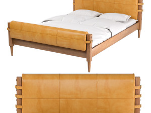 rhys leather bed Modello 3D