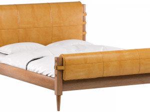 rhys leather bed Modello 3D