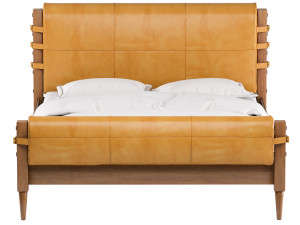 rhys leather bed Modello 3D