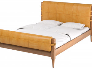rhys leather bed Modello 3D