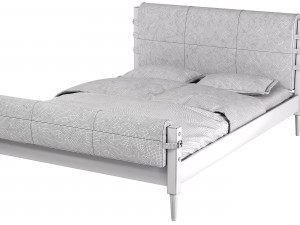 rhys leather bed Modello 3D