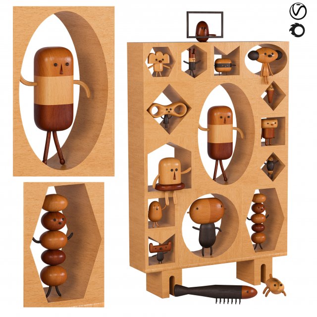 wooden doll 3Dモデル .c4d .max .obj .3ds .fbx .stl .blend 