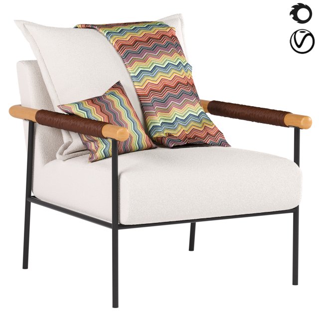 boucle atticus armchair 3D Model .c4d .max .obj .3ds .fbx .stl .blend 