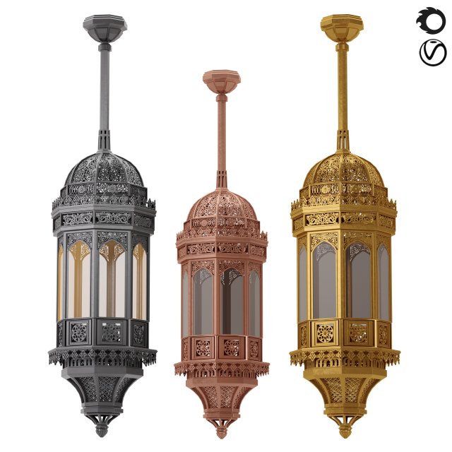 islamic arabian ceiling light 3D Model .c4d .max .obj .3ds .fbx .stl .blend 