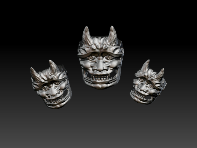 oni mask ring 3D Print Model .c4d .max .obj .3ds .fbx .stl .blend 