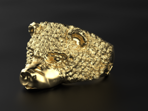 Bear ring with old slavonic runes 3D print model Modelo de Impressão 3D