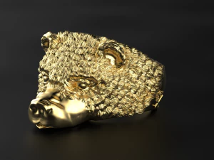 Перстень-ведмідь зі старослов'янськими рунами 3D друкована модель 3D Принт Модель