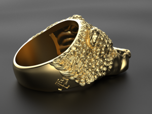 Bear ring with old slavonic runes 3D print model Modelo de Impressão 3D