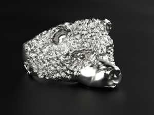 Bear ring with old slavonic runes 3D print model Modelo de Impressão 3D