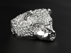 Bear ring with old slavonic runes 3D print model Modelo de Impressão 3D