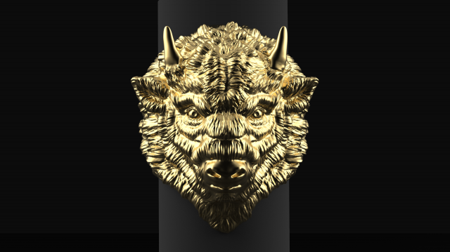 Bison jewerly ring 3D print model Model do druku 3D .c4d .max .obj .3ds .fbx .stl .blend 