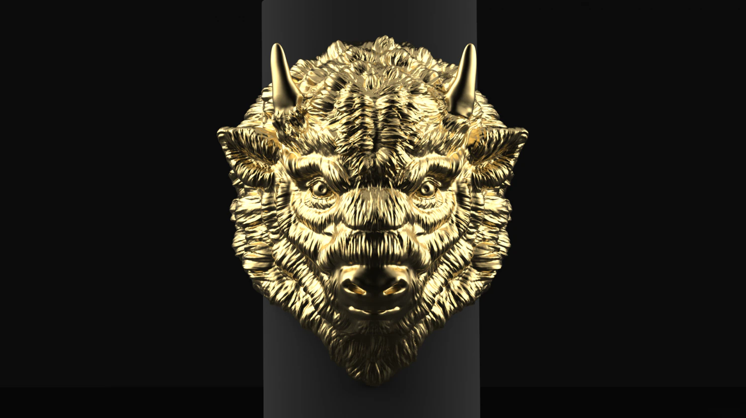 Bison jewerly ring 3D print model 3D Print Model .c4d .max .obj .3ds .fbx .stl .blend 