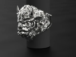 Bison jewerly ring 3D print model 3D Print Model