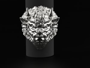 Bison jewerly ring 3D print model Model do druku 3D
