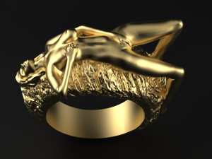 Lady made of stone ring Modelo de Impressão 3D
