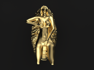 Lady made of stone ring 3D Print Model