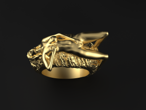 Lady made of stone ring 3D Print Model