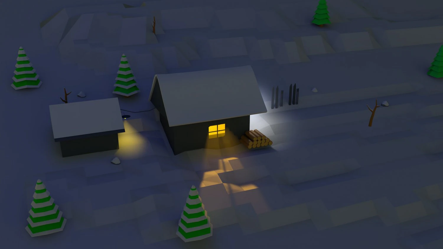 snow slope lowpoly 3D Model .c4d .max .obj .3ds .fbx .stl .blend