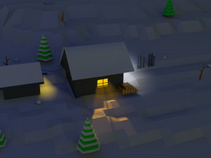 snow slope lowpoly 3D Модель