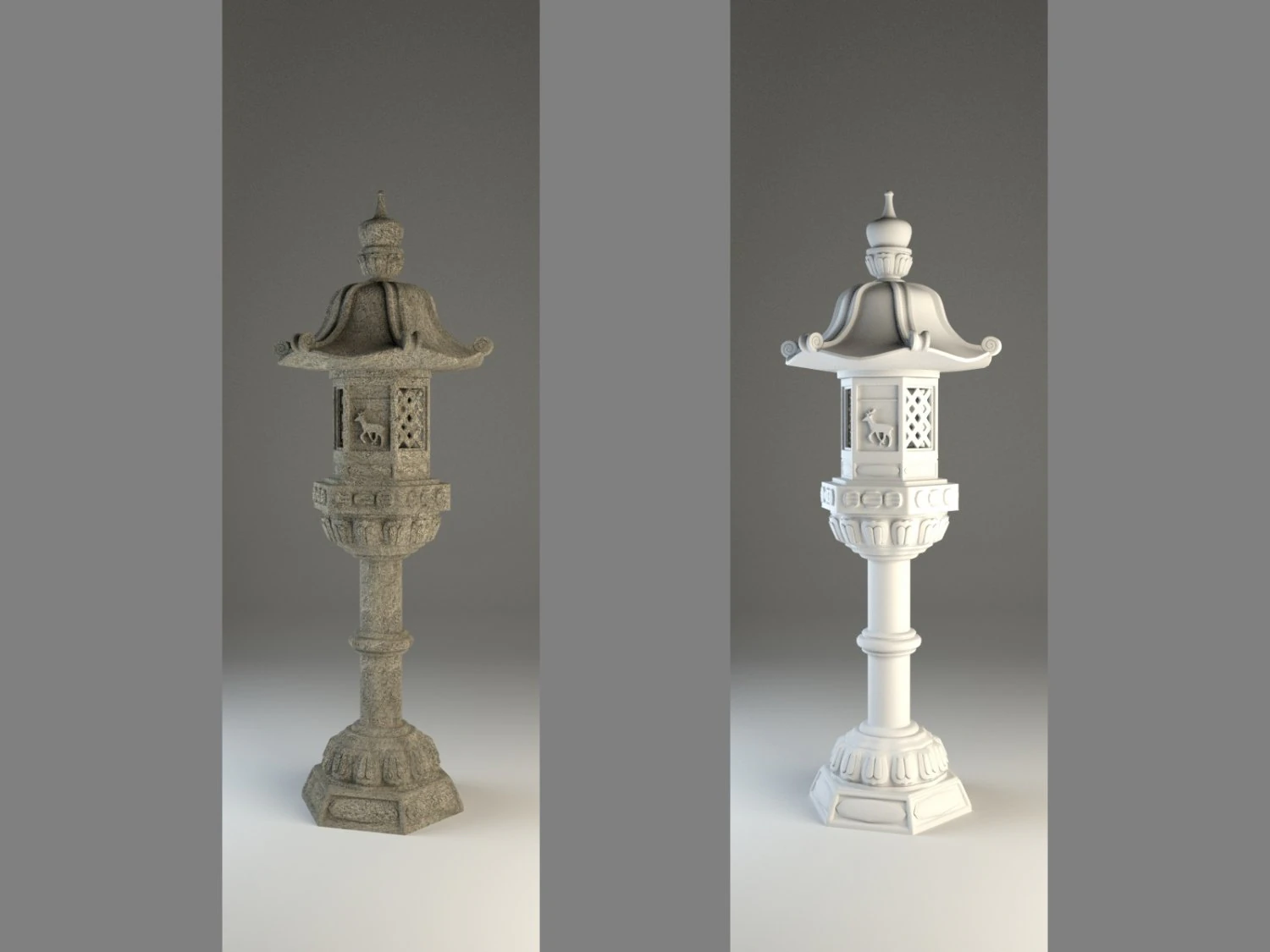 japanese lamp kasuga 3D Model .c4d .max .obj .3ds .fbx .stl .blend