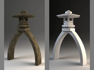l&aacute;mpara japonesa kotoji Modelo 3D