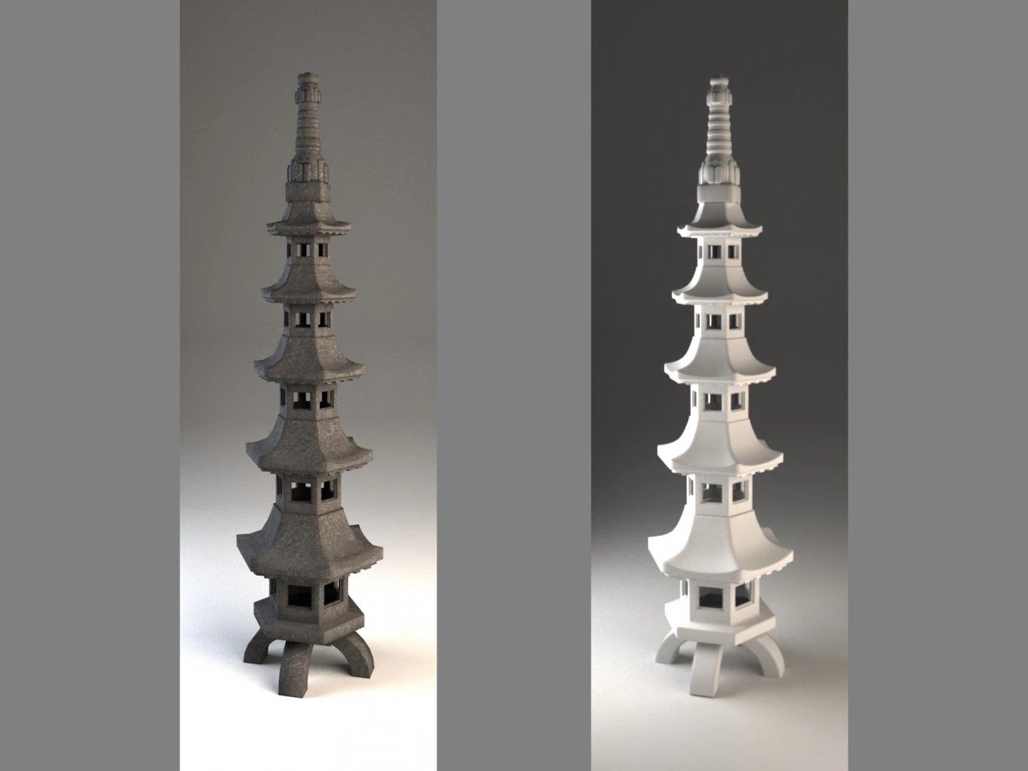 japanese lamp pagode 3D Model .c4d .max .obj .3ds .fbx .stl .blend