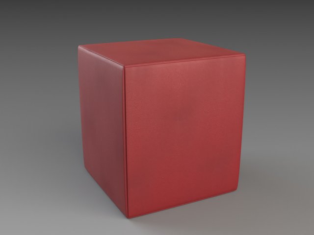 pouf red leather Model 3D .c4d .max .obj .3ds .fbx .stl .blend 