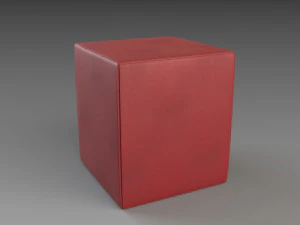 pouf in pelle rossa Modello 3D