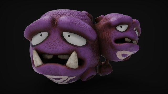 weezing - pokemon Modelo 3D .c4d .max .obj .3ds .fbx .stl .blend 