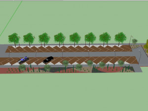 parking lot with landscape desing 3d 3Dモデル