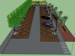 parking lot with landscape desing 3d Model 3D