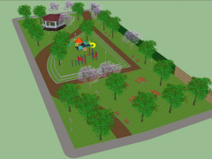 recreation area equipment green from cities 3d 3D Model