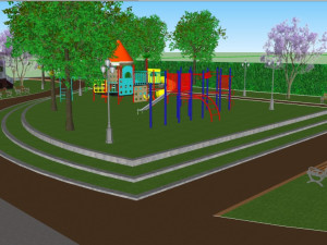 recreation area equipment green from cities 3d 3Dモデル