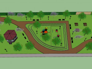 recreation area equipment green from cities 3d 3Dモデル