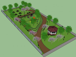 recreation area equipment green from cities 3d 3Dモデル