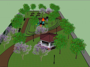 recreation area equipment green from cities 3d 3Dモデル