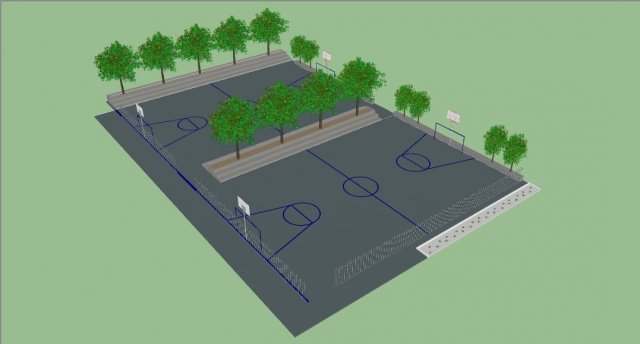 sport field for cities or schools 3D मॉडल .c4d .max .obj .3ds .fbx .stl .blend 