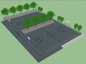 şehirler veya okullar i&ccedil;in spor sahası 3D Model
