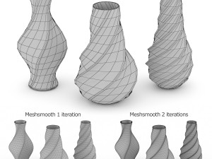 Modern glass spiral vase collection 01 3D Model